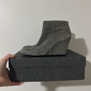 Via Spiga Grey Suede Wedge Ankle Boots